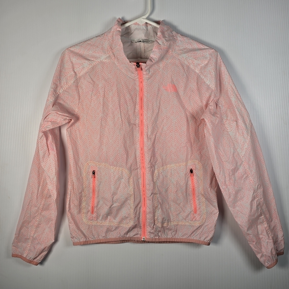 The North Face Womens Mas Print Bomber Neon Peach Training Jacket Size Medium